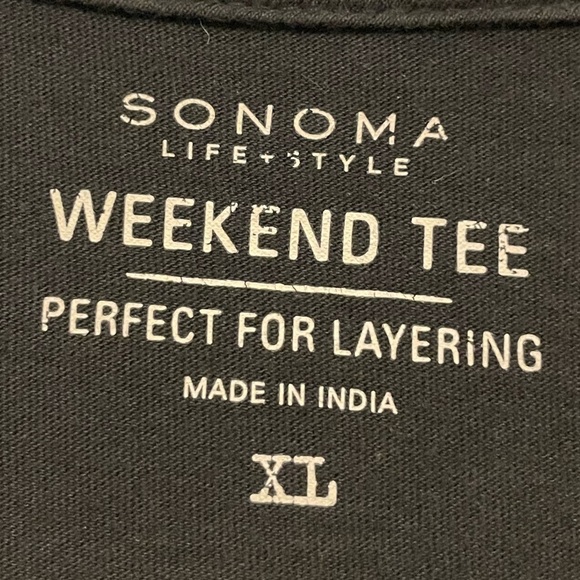 Sonoma Weekend Tee Cotton Short Sleeve Layering Tee Size XL Black - Picture 4 of 4